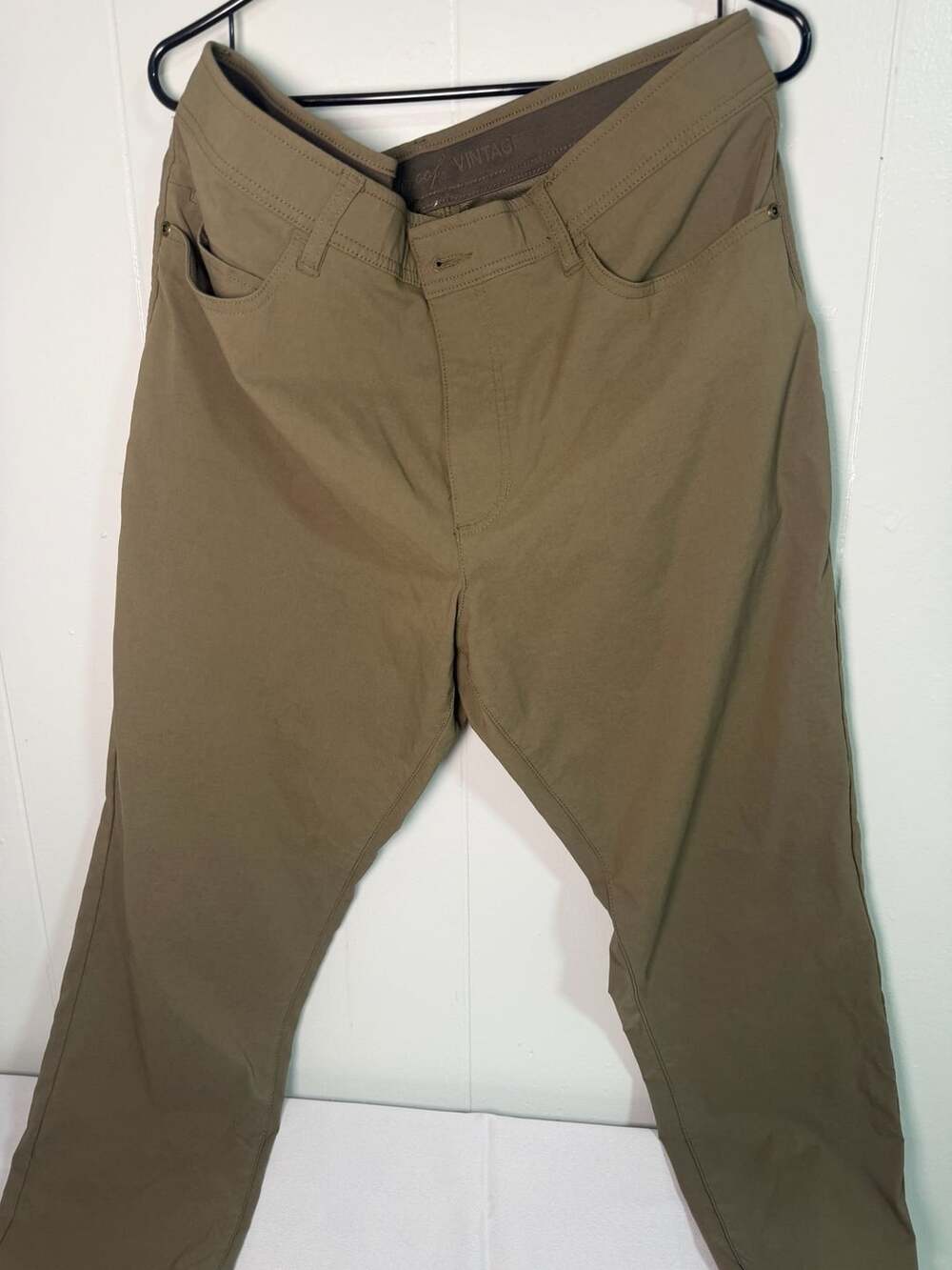 Weatherproof Vintage Pants Size 38x29 Olive Green Nylon Spandex